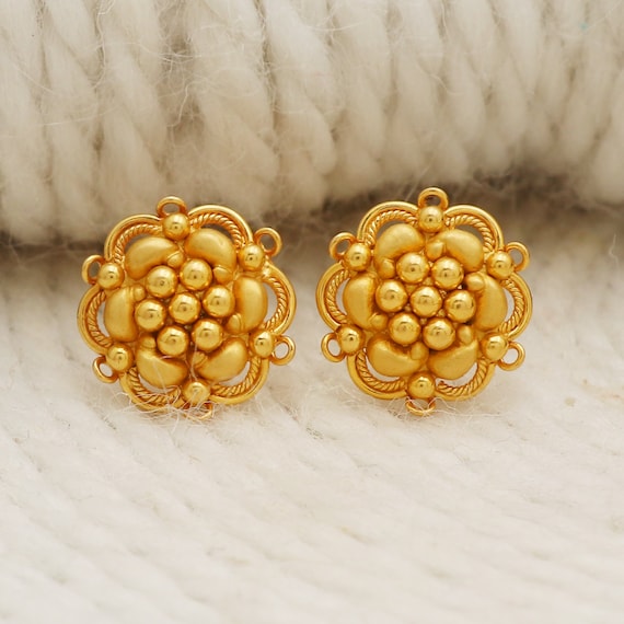 ORECCHINI A BOTTONE MEZZA SFERA IN ORO GIALLO 18KT 2 GRAMMI (7429