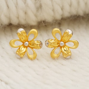 22k Gelbgold Ohrstecker handgemachte Schmuck für Geschenk, indische solid Gold 22kt Juwelen, OS2102
