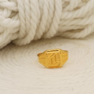 22k yellow gold ring jewelry for gift, Indian gold 22kt jewels, handmade fine gold ring for men and women. os1052
