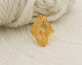 22k Gold Ring, Handmade Jewelry, Indian, Gift, Real Gold, Women Gold Ring, handcrafted Gold Ring, all size US os1216