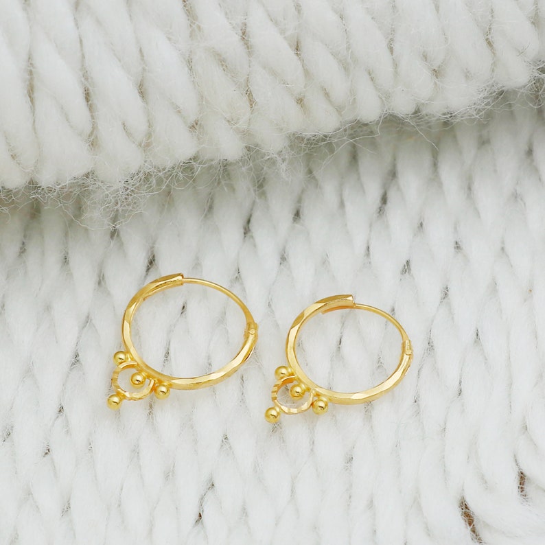 22k Gold Earrings Solid Gold Handmade Women Jewelry Indian Etsy