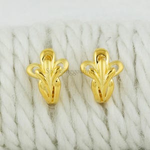 bali 22k yellow genuine gold hoop earrings handmade jewelry for gift, Indian gold 22kt jewels, OS3642