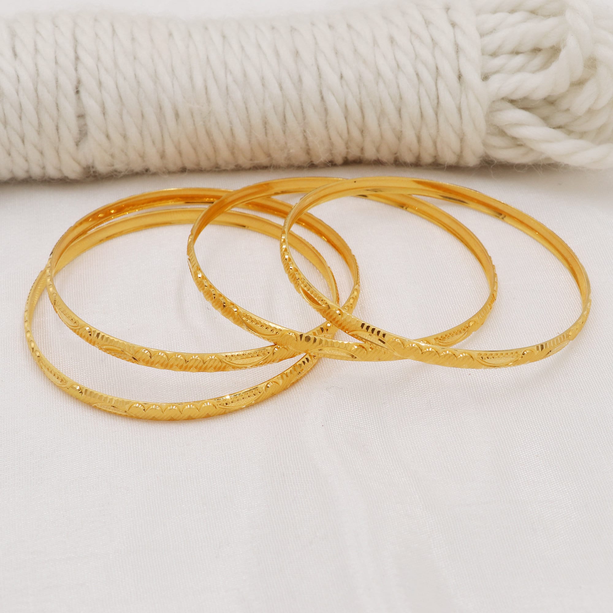 22k Gold Bangle Bracelet, Hallmarked Fine Gold Handmade Wedding