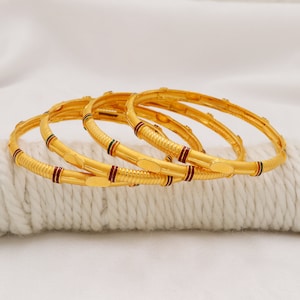 22k Gold Bangle Bracelet, Fine Gold Handmade Women Jewelry, Indian Jewellery, Gift, Real Gold, handcrafted Gold Cuff Bangle