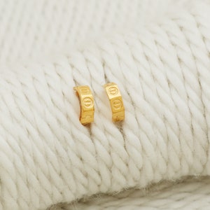 handcrafted 18k  Yellow Gold Hoop Bali Earrings, Solid Gold Handmade Women & Unisex Jewelry, Indian, Gift, Vintage Gold Hoop Bali Earrings