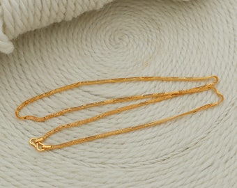 22kt yellow gold chain necklace handmade jewelry for gift, Indian gold 22kt jewelry for gift