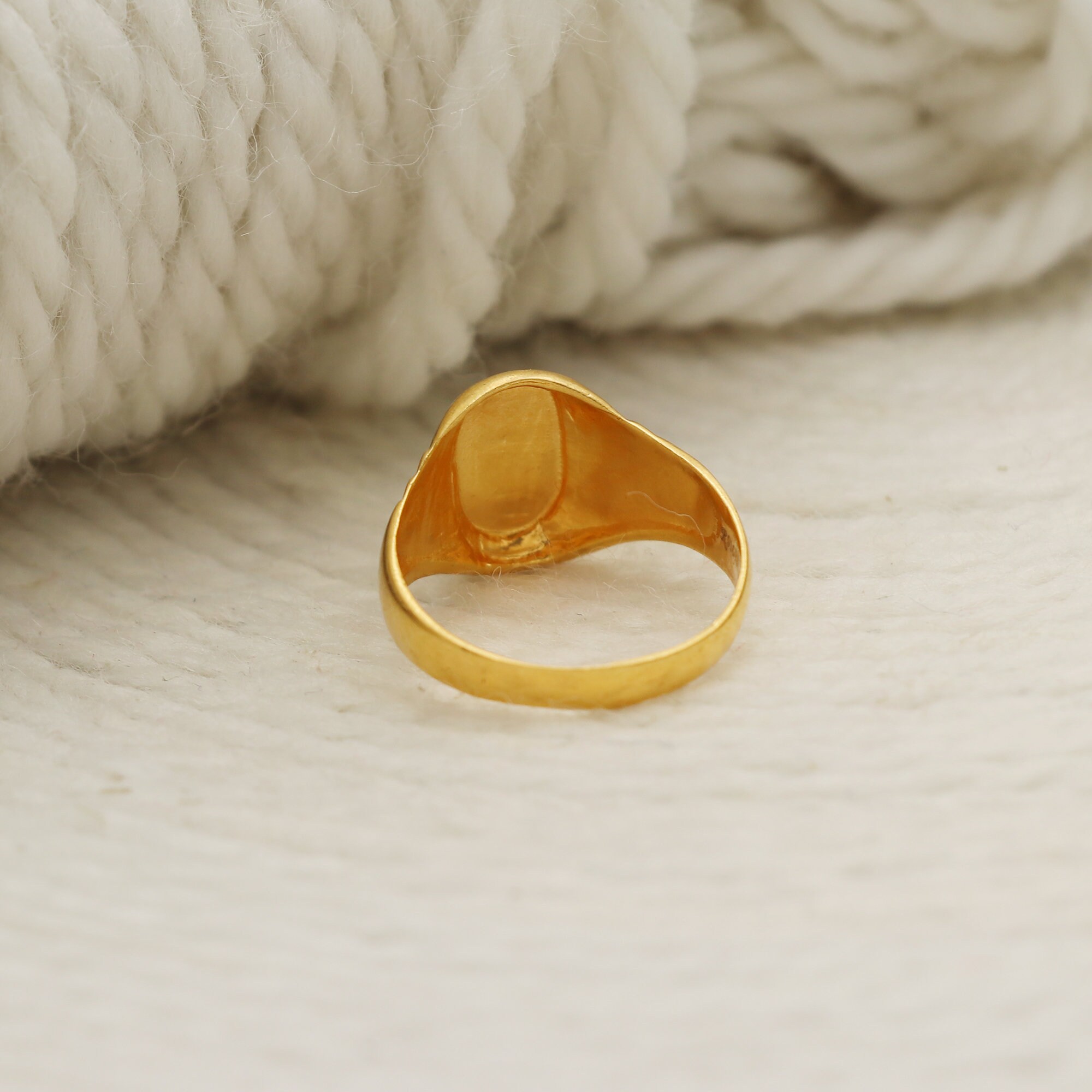 Fine Gold Rings Fine Workmanship OM Designed Ring, 22k Fine Gold Ring, Handcrafted Gold ...