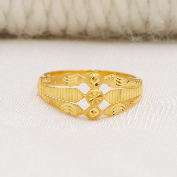 22k Hallmark Gold Handmade Indian Ring Luxurious Jewelry Gift Real Gold Handcrafted Gold Ring Etsy