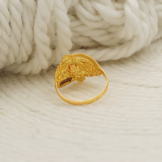 22k Gold Ring, Handmade Jewelry, Indian, Gift, Real Gold, Women