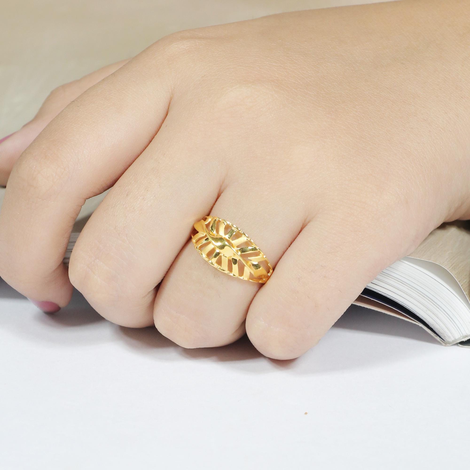 22k Gold Ring, Indian Handmade Jewelry, Women's Real Jewelry