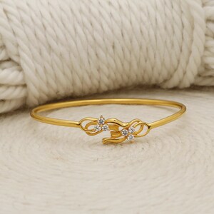 Wedding 22k Gold Bangle Handmade Bracelet, handcrafted Gold Cuff Bangle, os1345