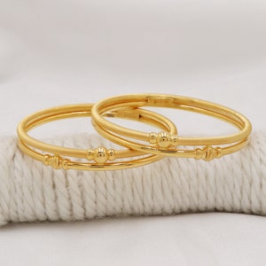 Wedding Handmade 22k Gold Bangle Bracelet, Fine Gold Women Jewelry, Indian Jewellery, Gift, Real Gold, handcrafted Gold Cuff Bangle