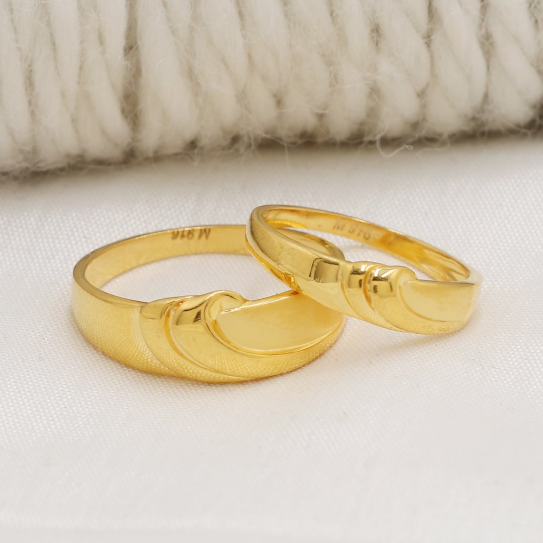 Buy 22k Gold Pretty Handmade Couple Ring, Engagement Ring, Wedding Ring,  Gift for Your Love Online in India