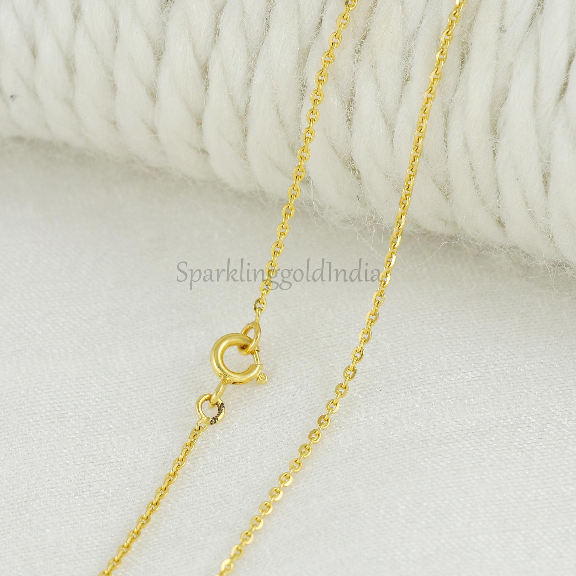 18k Yellow Gold Chain, 18k Handmade Chain OS3898 - Etsy UK