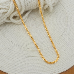 handmade Real 22k yellow gold chain necklace indian jewelry