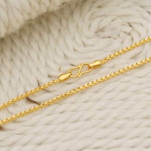 22k yellow gold chain necklace jewelry for gift, Indian gold 22kt jewels, os1525