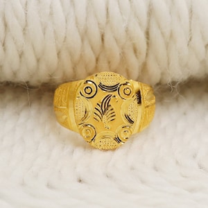 designer 22k solid Yellow Gold handmade indian Ring Jewelry, Gift, Real Gold, handcrafted Gold Ring, all size US