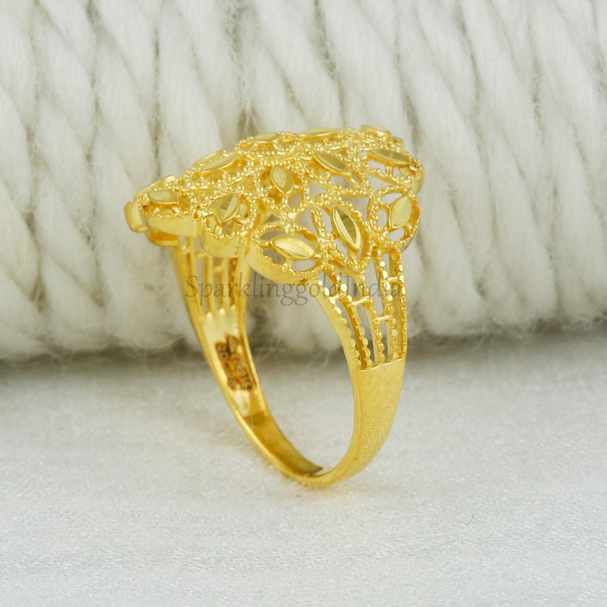 22k Gold Ring, Handmade Jewelry, Indian, Gift, Real Gold, Women