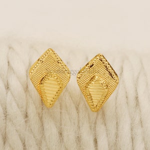 22k Goldohrringe, Bolzenohrring-handgemachter Frauen-Schmucksachen, indisch, Geschenk, reales Gold, handgemachte Partei-Abnutzungs-Goldohrstecker, OS3171