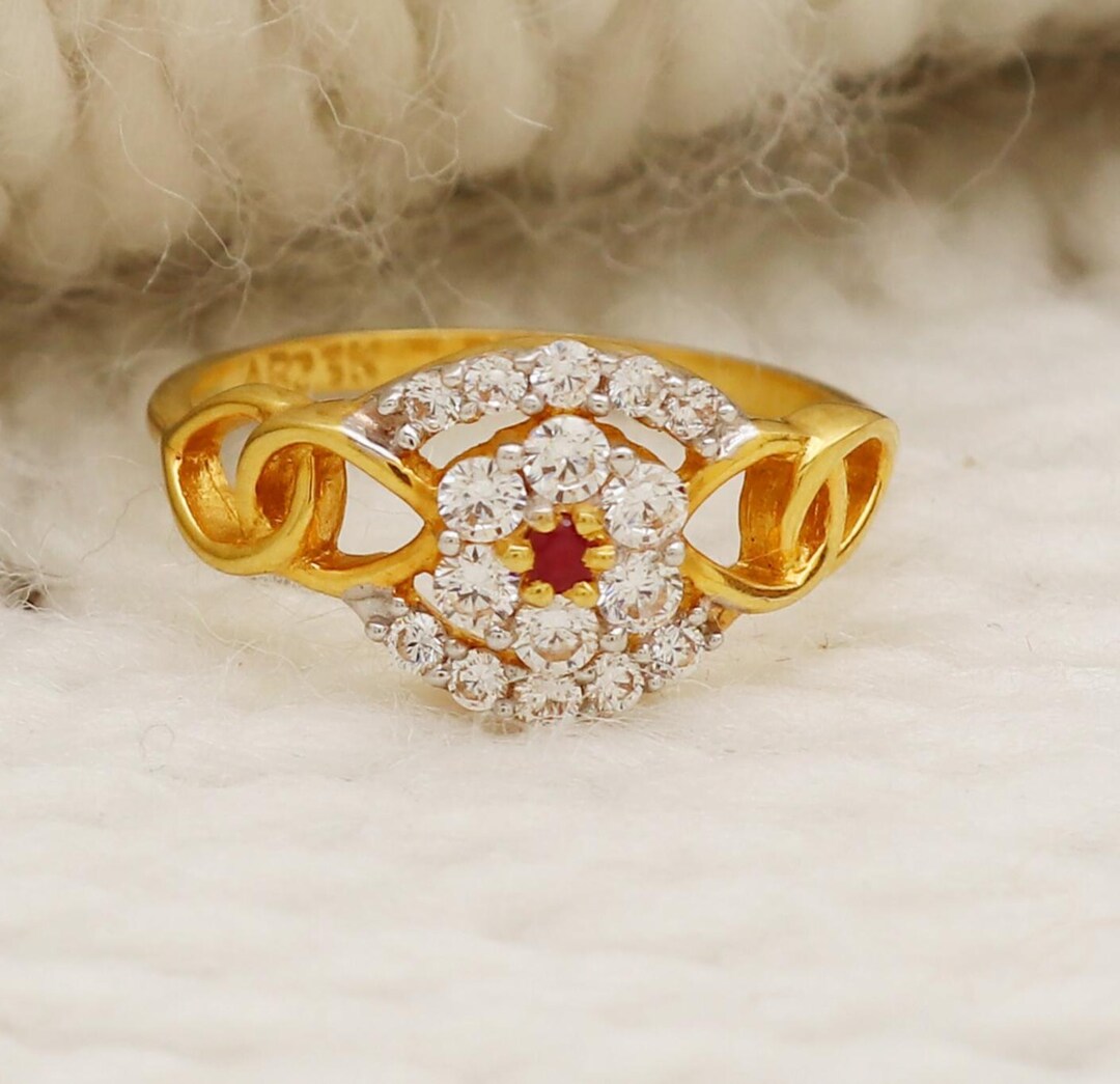 Fine Gold Rings Handcrafted 22k Solid Gold Ring, Handmade Jewelry, Indian, Gift, Real ...