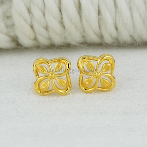 22k Gelbgold Ohrstecker handgemachte Schmuck für Geschenk, indische solid Gold 22kt Juwelen, OS3626