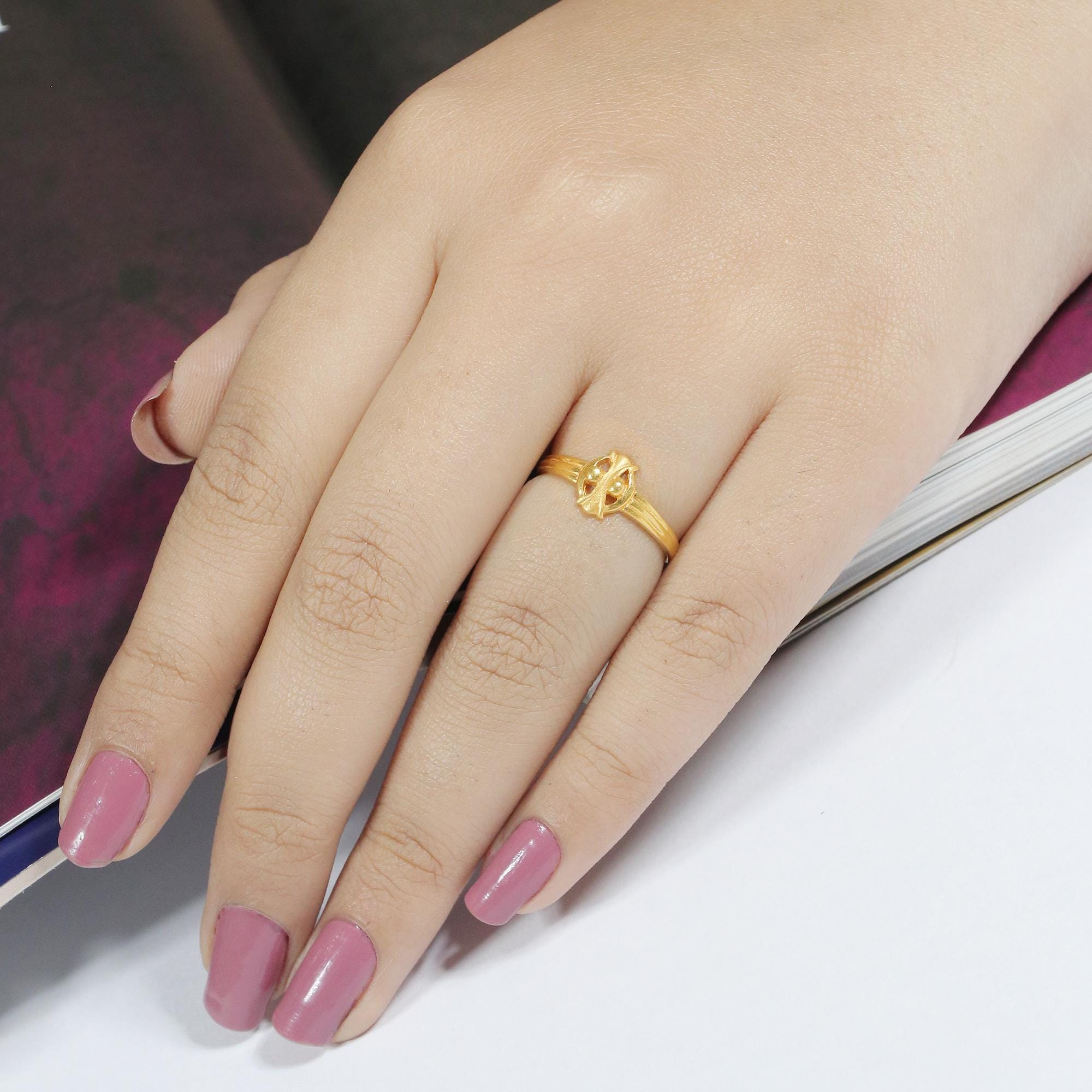 Handcrafted 22k Fine Gold Finger Ring , OOS1548 - Etsy