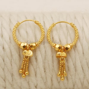 22k Bali Gold Earrings for women in 22k solid indian gold
