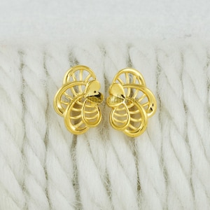 916 Gelbgold Ohrstecker handgemachte Schmuck für Geschenk, indische solide Gold 22kt Juwelen, OS3621