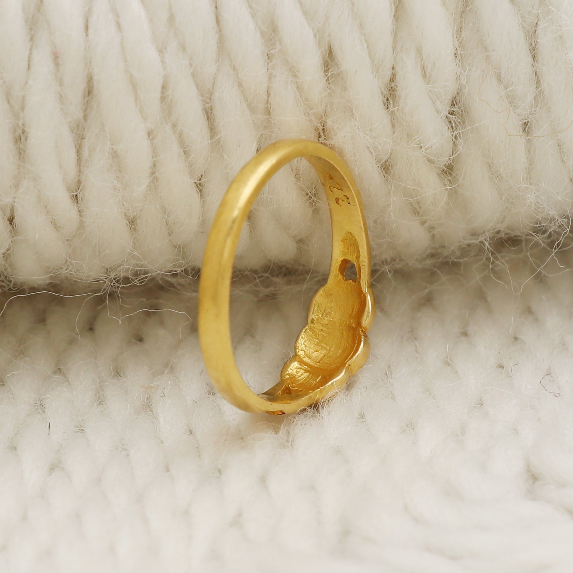 22k Solid Gold Ring With an Intricate Design, Inspired by