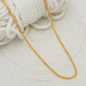 22k yellow gold chain necklace handmade jewelry for gift, Indian gold 22kt jewelry