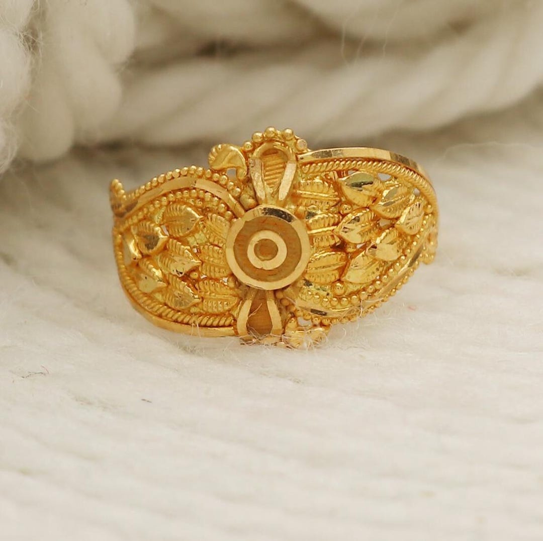 22kt Gold Ring, Handmade Jewelry, Indian, Gift, Real Gold, Women