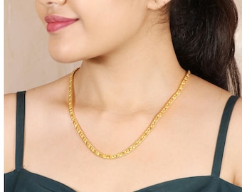 designer 22k gold chain, handcrafted indian 22k fine gold chain jewelry, OOS2625