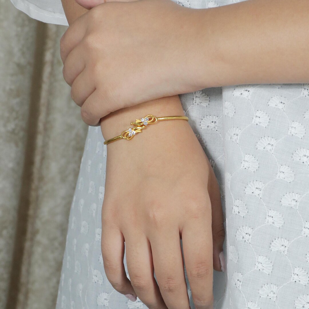 Wedding 22k Gold Bangle Handmade Bracelet, Handcrafted Gold Cuff