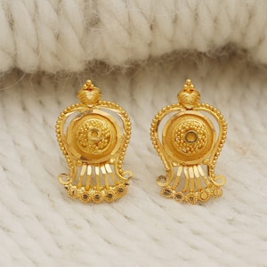 22k Gelbgold Ohrstecker handgemachte Schmuck für Geschenk, indische solid Gold 22kt Juwelen, OS2080