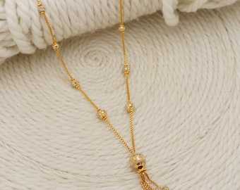 22k Gold Chain Necklace Chain, Fine Gold Handmade Women Wedding Jewelry, Indian Jewellery, Gift, Real Gold, handcrafted Gold Chain, os1364