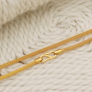 22k yellow gold chain necklace jewelry for gift, attached cable style small links, os1531