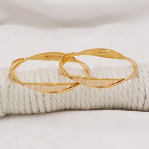 22k Gold Bangle Bracelet, Fine Gold Handmade Women Jewelry, Indian Jewellery, Gift, Real Gold, handcrafted Gold Cuff Bangle