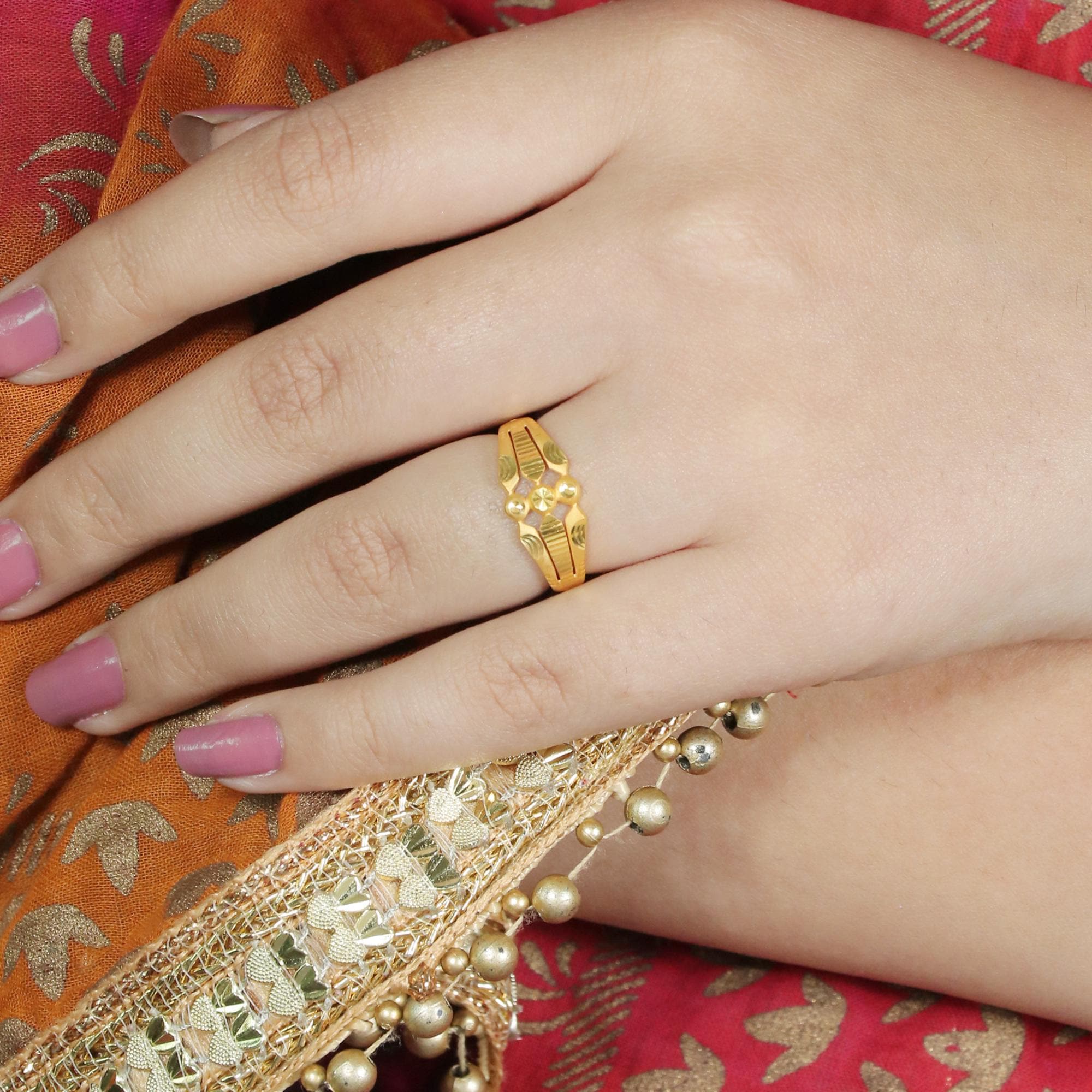 INDIAN JEWELRY IH(Indian Hand Made) リング 22k Gold Ring Handmade Indian , Luxurious Jewelry, Gift, Real Gold