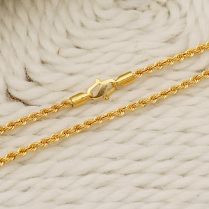 rope style 22k yellow gold chain necklace jewelry for gift, Indian gold 22kt jewels, os1523