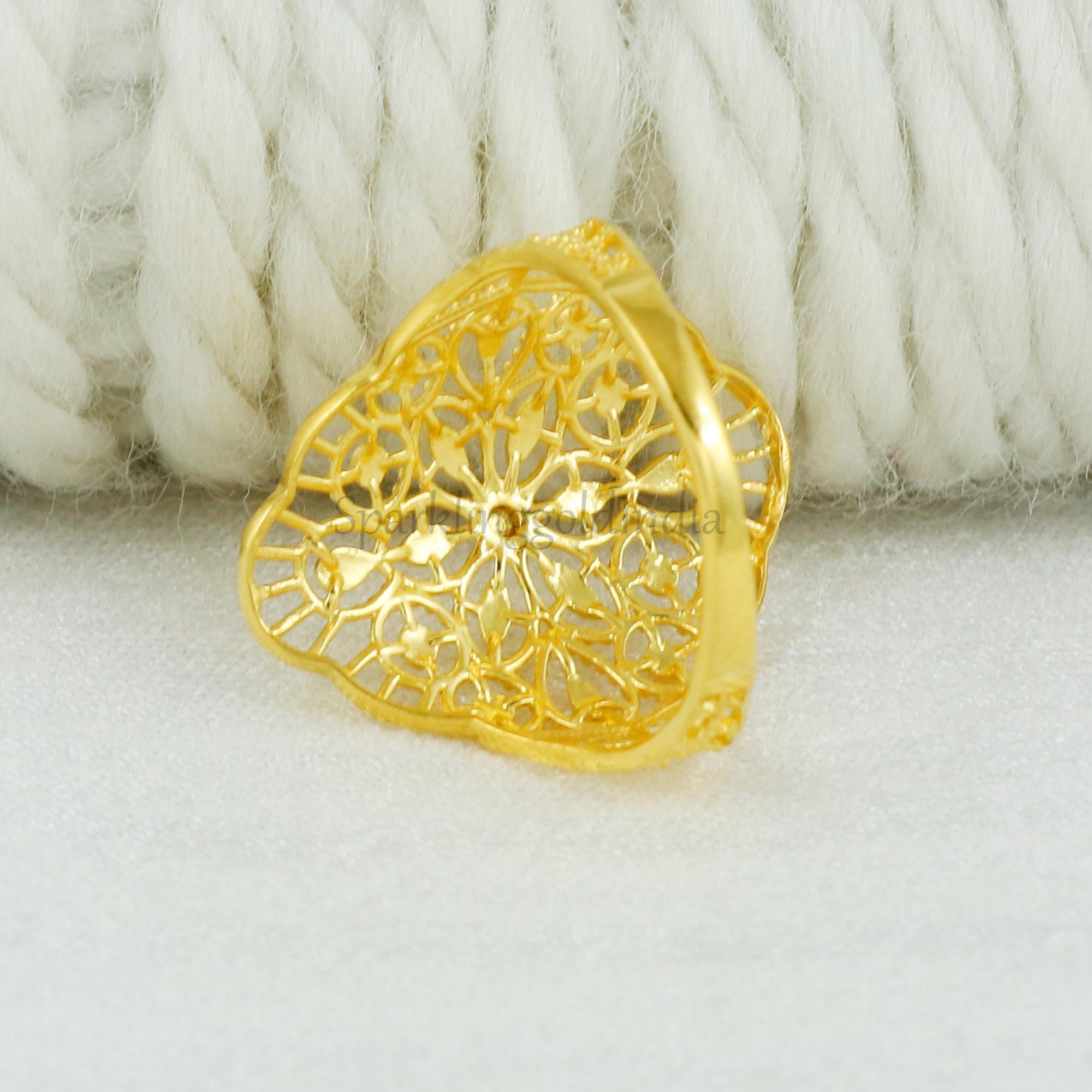 22k Gold Ring, Handmade Jewelry, Indian, Stylish Handcrafted Gold