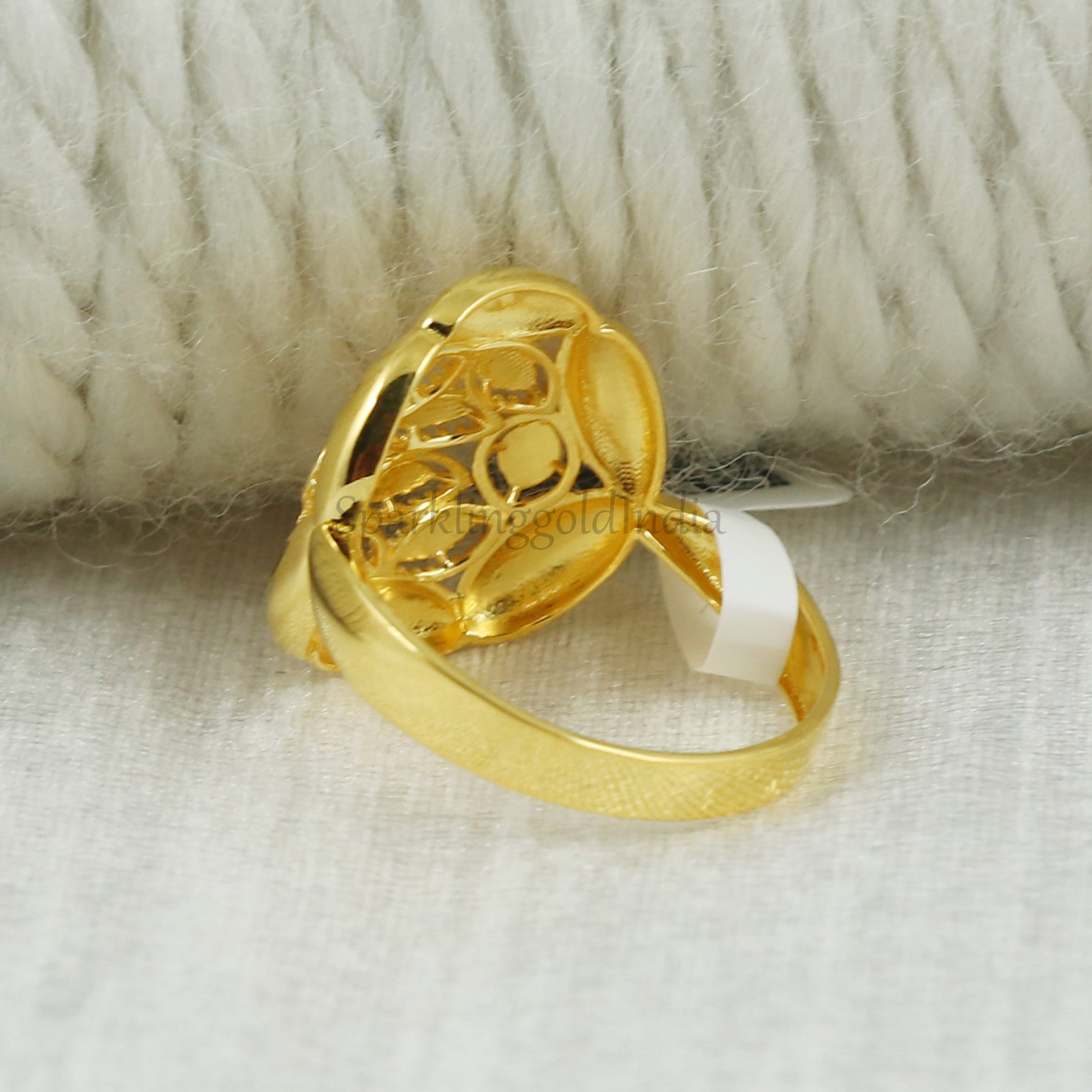 22k Yellow Gold Ring, Indian Handmade Jewelry, Traditional