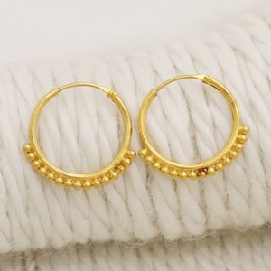 22kt yellow gold hoop earrings handmade jewelry for gift, Indian gold 22kt jewels, OS2254