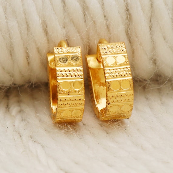 U Bali 22k Yellow Gold Hoop Earrings Handmade Jewelry for Gift Indian Gold 22kt Jewels OS2272 Etsy Canada