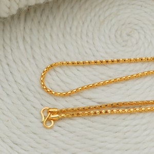 22k yellow gold chain necklace handmade jewelry for gift, Indian gold 22kt jewelry for gift Free Shipping