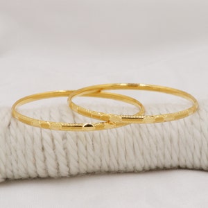22k Gold Bangles Bracelets, Fine Gold Handmade Women Jewelry, Indian Jewellery, Gift, Real Gold, handcrafted Gold Cuff Bangle