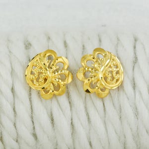 22k Gelbgold Ohrstecker handgemachte Schmuck für Geschenk, indische solide Gold 22kt Juwelen, OS3623