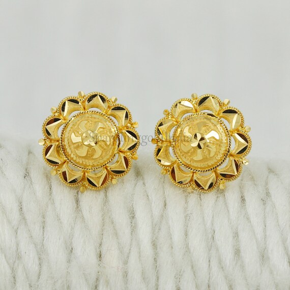 Handmade gold earrings deals