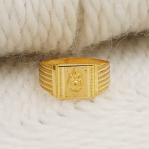 22k solid Yellow Gold handmade indian Ring Jewelry, Gift, Real Gold, handcrafted Gold Ring, all size US