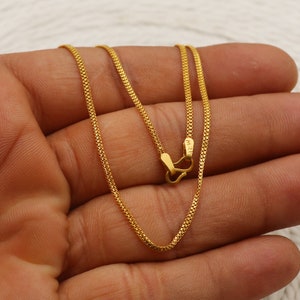 box style 22k yellow gold chain necklace jewelry for gift, Indian gold 22kt jewels, os1010