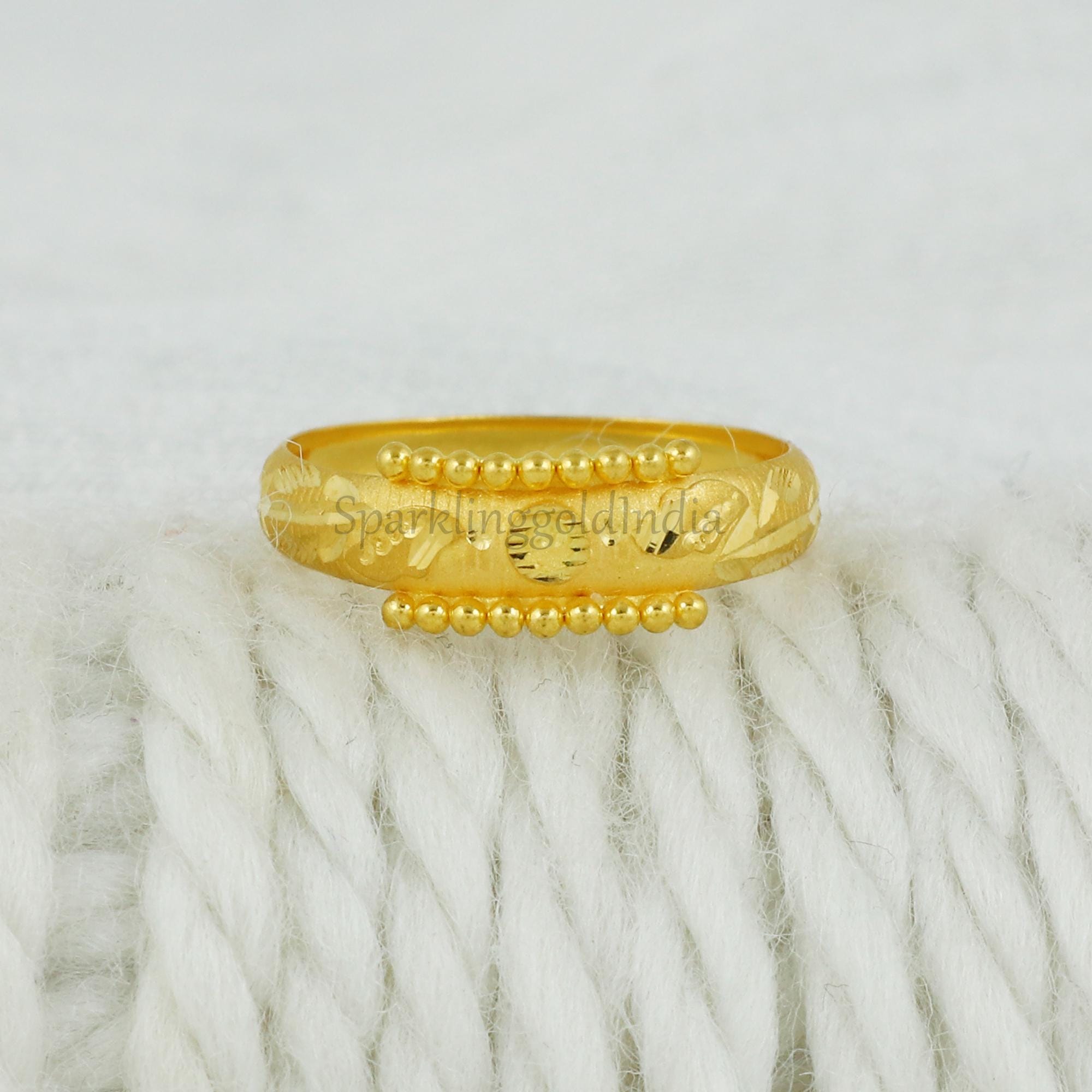 22k 916 Gold Ring, Handmade Jewelry, Handcrafted Gold Ring